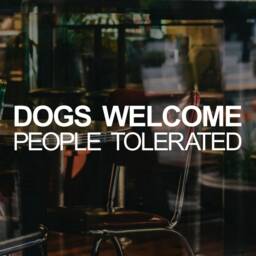 Dogs Welcome People Tolerated Window Sticker Pet Shop Home Vinyl Decal - thumbnail 3