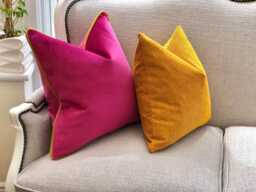 Cerise Pink Velvet Cushion Cover - Custom Throw Pillow