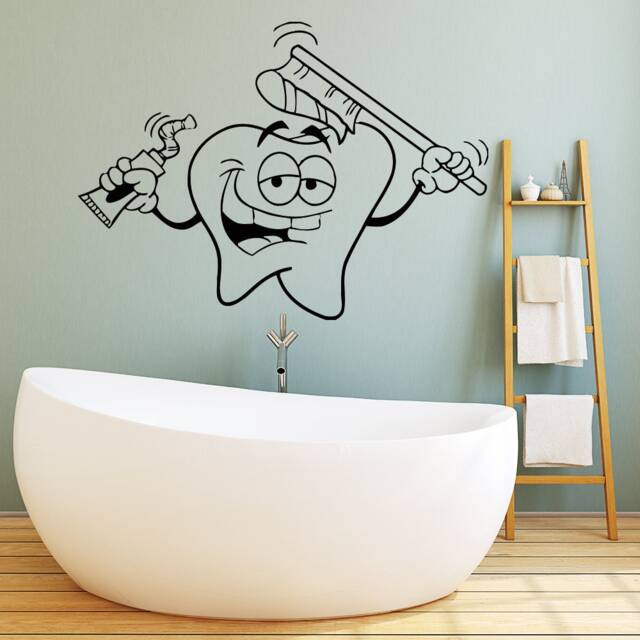 Dental Wall Decals Tooth Vinyl Sticker Clinic Decor Bathroom Shower Art Window Chu1301 - image 1
