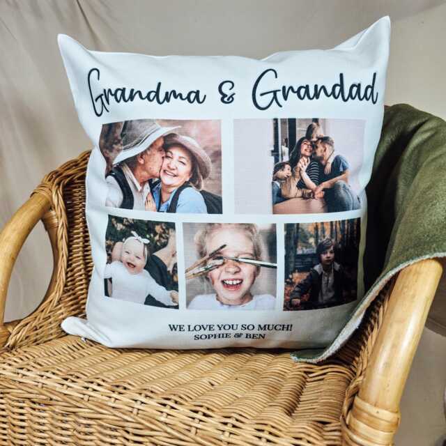 Personalised Photo Cushion - Collage Gift Christmas Present Pillow Picture - image 1