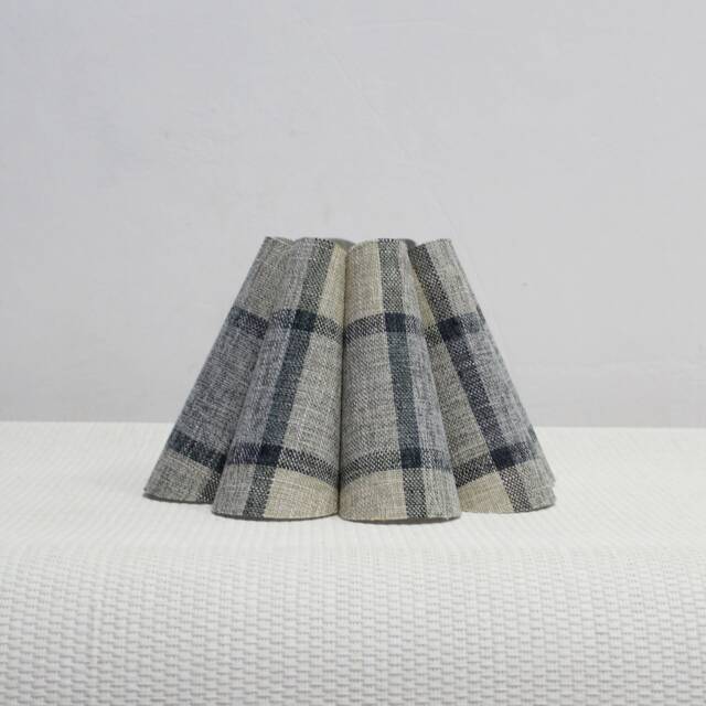 Handmade Blue Plaid Fabric Lampshade Pleated Shade For Home Gift-104# - image 1