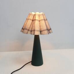 Handmade Blue Plaid Fabric Lampshade Pleated Shade For Home Gift-104# - thumbnail 4