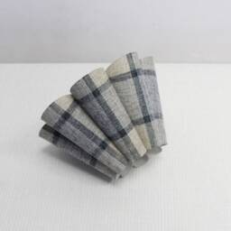 Handmade Blue Plaid Fabric Lampshade Pleated Shade For Home Gift-104# - thumbnail 3