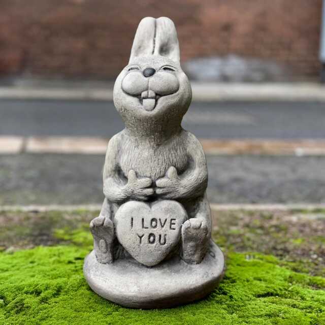 Smiling Rabbit Sculpture Concrete Peter Figurine Outdoor Pet Ornament Funny Farm Decoration Lawn Bunny Lover Gift Yard Art - image 1
