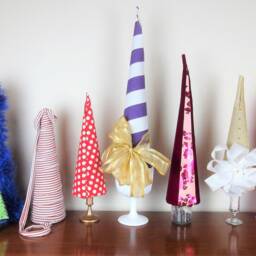 Sparkling Gold Christmas Tree-Handmade, Unique, Holiday Table Decor-Fabulous Hostess Gift-Gold Tree With White Pearls & Big Bow - thumbnail 2