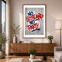 No Scotland Party - Graffiti - Football Print Poster Scottish Gift Bespoke World Cup A5 A4 A3 Framed Or Unframed - thumbnail 2