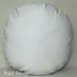 Handmade Round Semipu Leather Cushion Circle Bed Sofa Pillow With Pad Insert - thumbnail 4