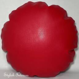 Handmade Round Semipu Leather Cushion Circle Bed Sofa Pillow With Pad Insert - thumbnail 3