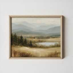 Misty Mountain Poster, Lake Valley Print, Nature Wall Art, Paper - thumbnail 3