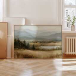 Misty Mountain Poster, Lake Valley Print, Nature Wall Art, Paper - thumbnail 4