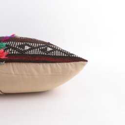 Turkish Kilim Pillow Cover Handwoven Wool, Ethnic Throw - 16x24 - thumbnail 4