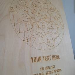 Personalised Star Map - Night Sky Wood Engraved Poster Of The Custom Gift To Mark Your Special Occasion - thumbnail 3