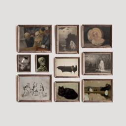 Halloween Set Of 10 Prints, Moody Gothic Gallery, Black Cat Wall Decor, Pumpkin Painting, Funny Skeleton Poster, Ghost Canvas, Dark Academia - thumbnail 1