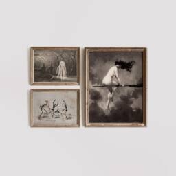 Halloween Set Of 10 Prints, Moody Gothic Gallery, Black Cat Wall Decor, Pumpkin Painting, Funny Skeleton Poster, Ghost Canvas, Dark Academia - thumbnail 2
