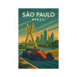 Interlagos F1 Poster, Vintage S??o Paulo Brazil, Formula One Art Print - thumbnail 2