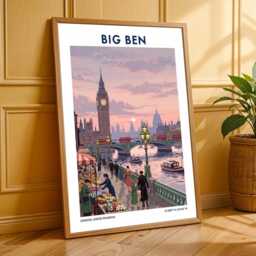 Vintage Big Ben Poster Retro London Travel Art Print - thumbnail 3