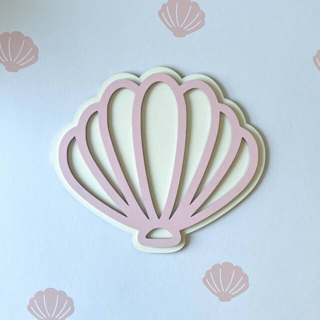 Seashell - Shell Wooden Under The Sea Bedroom Decor Mermaid Theme Wall Art Nursery - image 1