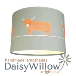 Lampshades in Voyage Maison Dougal Pine Highland Cow Fabric Handmade Various Sizes Free Delivery - thumbnail 4