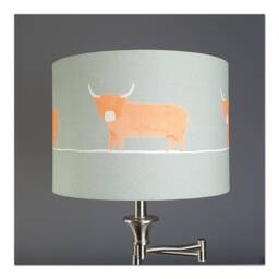 Lampshades in Voyage Maison Dougal Pine Highland Cow Fabric Handmade Various Sizes Free Delivery - thumbnail 2