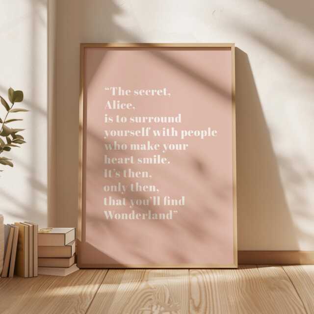 Alice in Wonderland Friends Print, Wall Art Children's Nursery, Wedding Gift, Gallery Wall, Kids Room, Typography Personalise - image 1