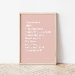 Alice in Wonderland Friends Print, Wall Art Children's Nursery, Wedding Gift, Gallery Wall, Kids Room, Typography Personalise - thumbnail 3