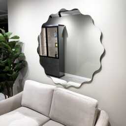Petal Wavy Curved Round Wall Mirror Frameless Design Modern Home Bathroom Bedroom Interior - Sizes Available 60cm, 80cm, 100cm - thumbnail 2