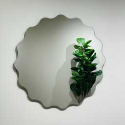 Petal Wavy Curved Round Wall Mirror Frameless Design Modern Home Bathroom Bedroom Interior - Sizes Available 60cm, 80cm, 100cm - thumbnail 3