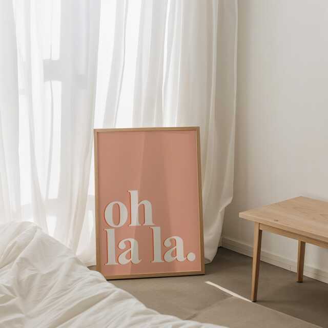 Oh La Print, Colourful Wall Decor, Bedroom Eclectic Art Poster, Home Trendy, Groovy Print in Orange 3019 - image 1