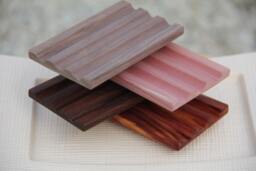3 Eastern Cedar/Walnut Mix Or Match Wooden Soap Decks - Holders Dishes