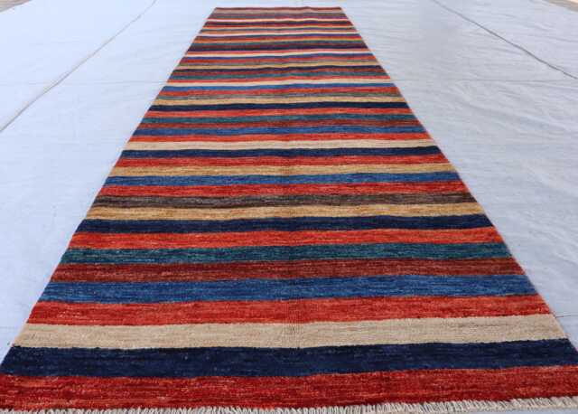 2'8x9'5 Collectors Piece Gabbah Brand New Runner Area Rug, Afghan High Pile Soft Oriental, Turkmen Livingroom, Bedroom Rug - image 1