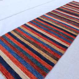 2'8x9'5 Collectors Piece Gabbah Brand New Runner Area Rug, Afghan High Pile Soft Oriental, Turkmen Livingroom, Bedroom Rug - thumbnail 3