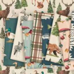 Fishing Baby Crib Sheet Taupe, Green & Blue Lake Life Cotton Fitted Sheet - thumbnail 4