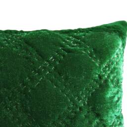 Velvet Pillow Cover, Green Pillow, Emerald Quilted Pick Stitch - thumbnail 2
