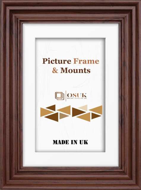 Swept Dark Oak Photo Frame With Mount/A2 For A3 Print A4 A5 A6 Picture Poster With Mounts - image 1