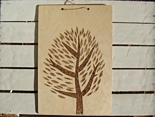 Ooak Wooden Picture, Decor, Woodburned Pyrography Natural Ecologic Picture - image 1