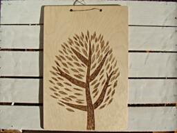 Ooak Wooden Picture, Decor, Woodburned Pyrography Natural Ecologic Picture - thumbnail 1