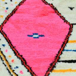 Handwoven Wool Rug, Pink Boho Moroccan Tribal Runner - thumbnail 4