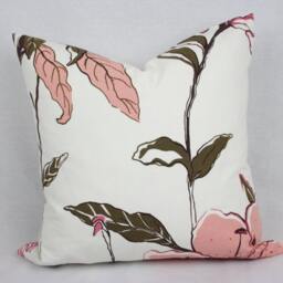 Floral Salmon, Pink, & Brown Pillow Cover, Throw Pillow, Toss Decorator Modern Pillow. 18 X Inch - thumbnail 2