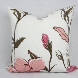 Floral Salmon, Pink, & Brown Pillow Cover, Throw Pillow, Toss Decorator Modern Pillow. 18 X Inch - thumbnail 3