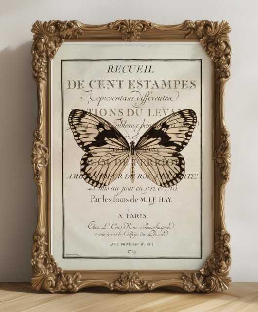 Vintage Style Butterfly Print, Book Page, A4, Fabulous Vintage Wall Art