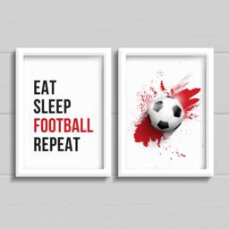 Football Prints - Set Of 2 Teen Boy Bedroom Wall Art - thumbnail 1