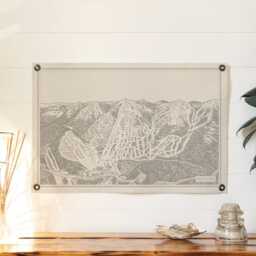 Red Mountain British Columbia Trail Map Felt Print - Vintage Ski Snowboard Mountain Wall Art Gift. Flag Pennant Home Decor. Usa Handmade - thumbnail 3