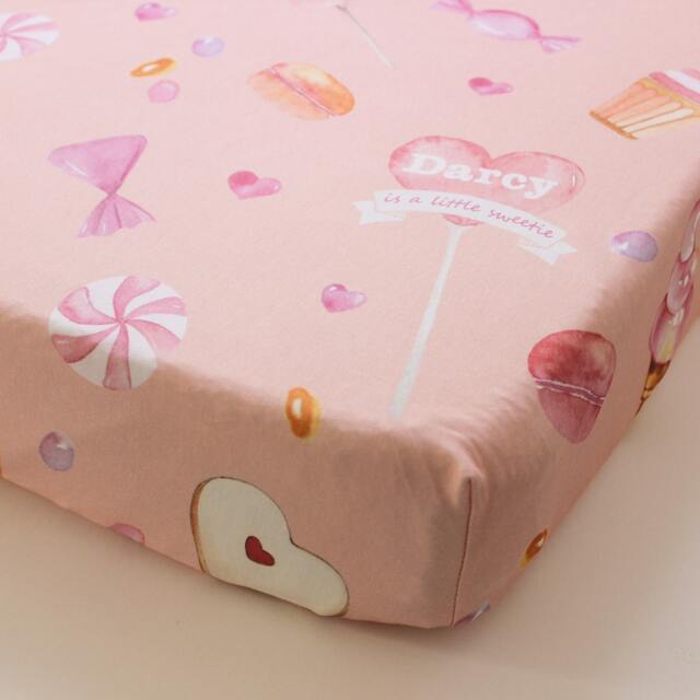 Personalised Fitted Cot Sheet, Darcy, Organic Cotton, Sweetie - image 1