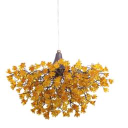 Yellow Chandeliers With Flowers, Yellow Hanging Lamp For Living Room - thumbnail 2
