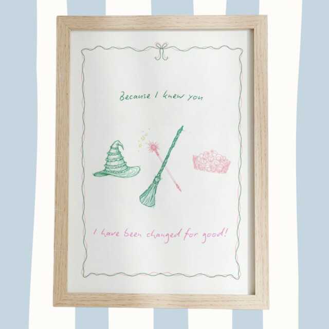 I Knew You - Wicked Musical A4 Print Elphaba, Glinda, Broadway Art - image 1