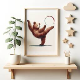 Kids Gymnastics Prints - Set Of 3 Posters - Animal Gymnast Boys Girls Bedroom Decor Nursery Gymnastic Wall Art Playroom Artwork Gift - thumbnail 3