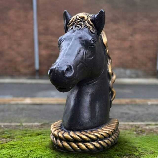 Stone Horse Head Statue Cement Ornament Garden Concrete Animal Sculpture Outdoor Stable Decor Handmade Figurine Lover Gift - image 1