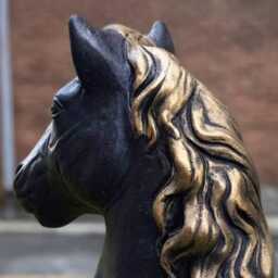 Stone Horse Head Statue Cement Ornament Garden Concrete Animal Sculpture Outdoor Stable Decor Handmade Figurine Lover Gift - thumbnail 2
