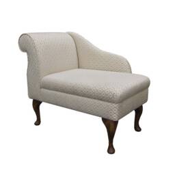 Handmade Trellis Beige Chaise Longue Compact Queen Anne Style - thumbnail 2