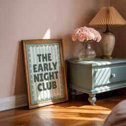 Green Bedroom Print - Early Night Above Bed Poster Funny Bedroom Decor - thumbnail 3
